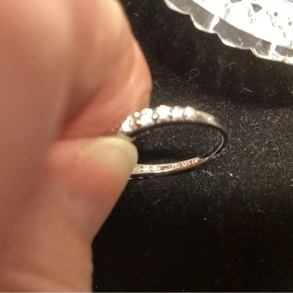 Elegant Sterling Silver Ring with Diamond Simulant Bella Luce